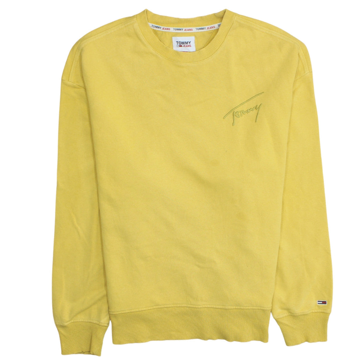 Mens UK Size M Tommy Jeans Yellow Pullover Sweatshirt
