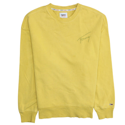 Mens UK Size M Tommy Jeans Yellow Pullover Sweatshirt