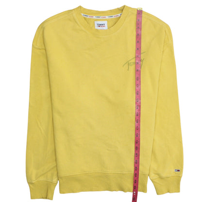 Mens UK Size M Tommy Jeans Yellow Pullover Sweatshirt