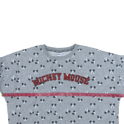 Disney Women Grey Mickey Mouse XL Sweatshirt Crew Neck Pullover