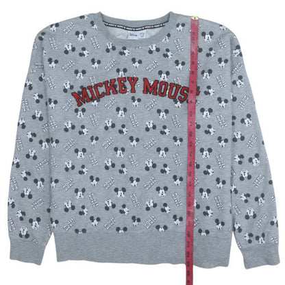 Disney Women Grey Mickey Mouse XL Sweatshirt Crew Neck Pullover