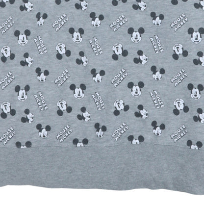 Disney Women Grey Mickey Mouse XL Sweatshirt Crew Neck Pullover