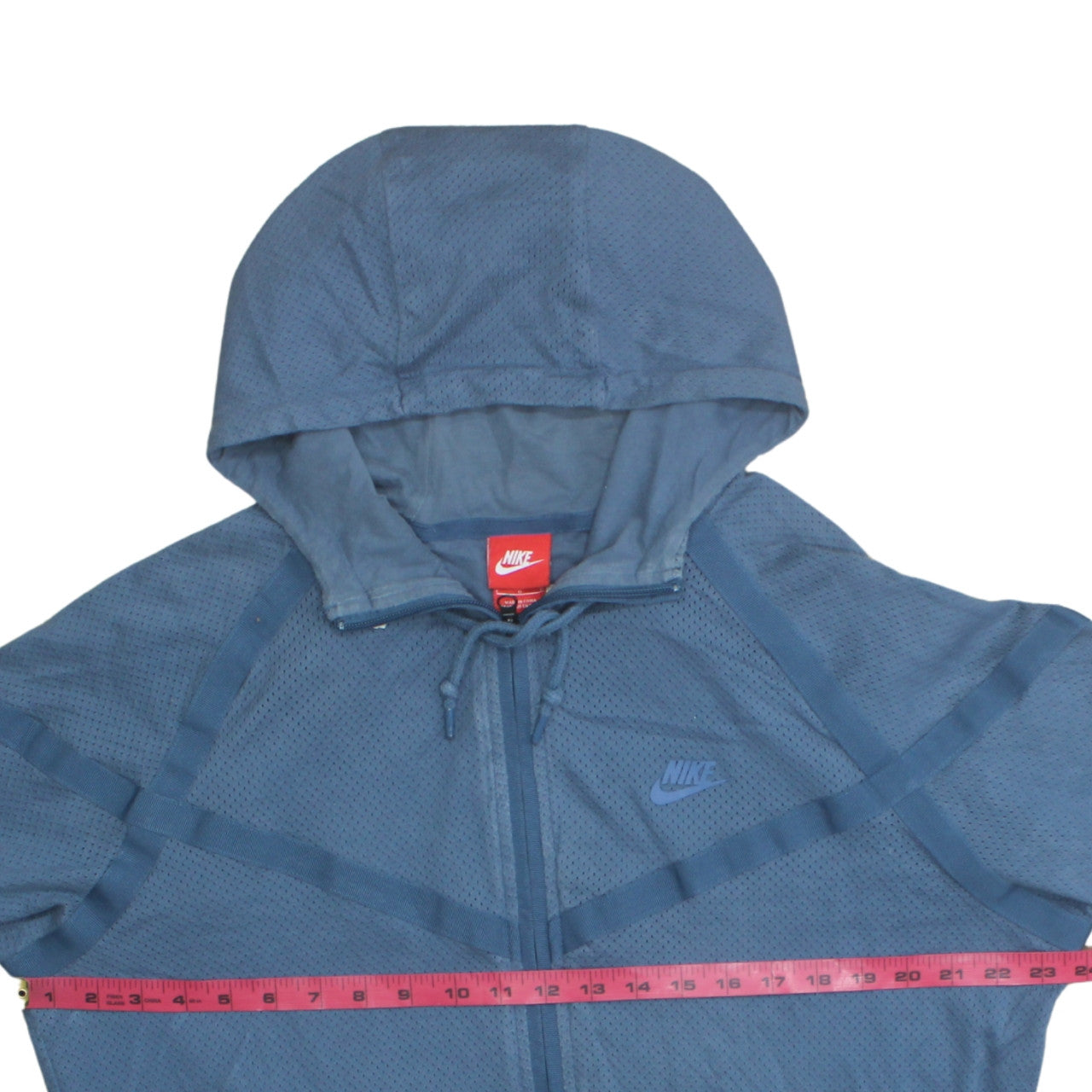Mens UK Size L Nike Blue Full Zip Hoodie