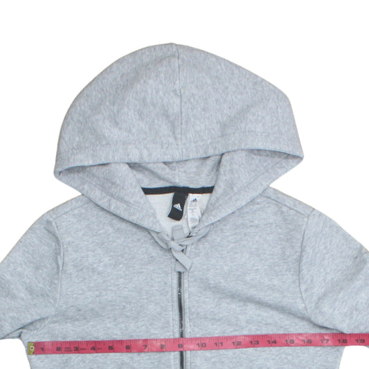Womens UK Size M adidas Grey Full Zip Hoodie