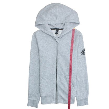 Womens UK Size M adidas Grey Full Zip Hoodie