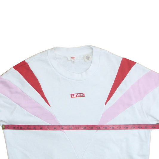 Womens UK Size XS Levi's White Pullover Sweatshirt