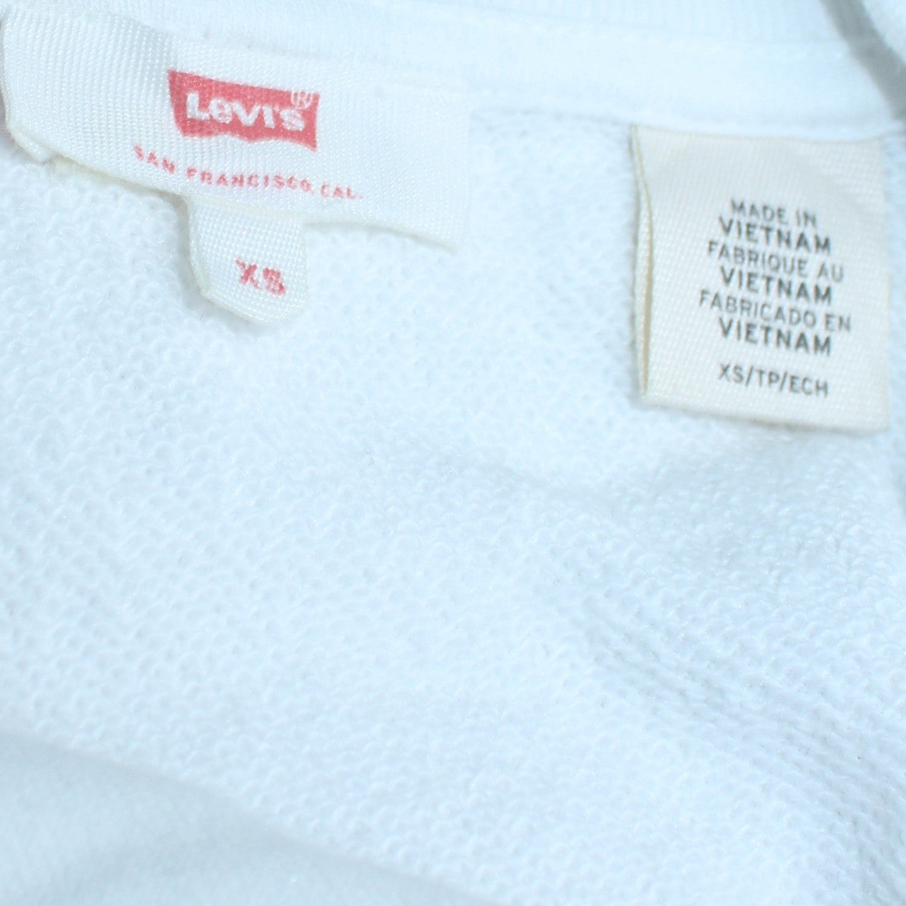 Womens UK Size XS Levi's White Pullover Sweatshirt