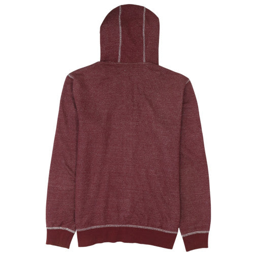 Mens UK Size M Quiksilver Red Full Zip Hoodie