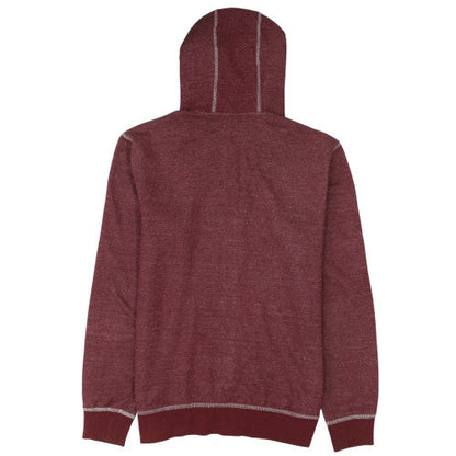 Mens UK Size M Quiksilver Red Full Zip Hoodie