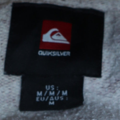 Mens UK Size M Quiksilver Red Full Zip Hoodie
