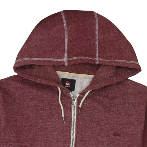 Mens UK Size M Quiksilver Red Full Zip Hoodie