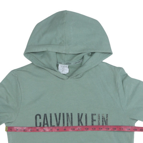 Womens UK Size S Calvin Klein Green Pullover Hoodie