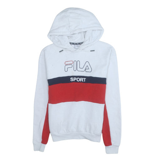 Mens UK Size S FILA White Pullover Hoodie