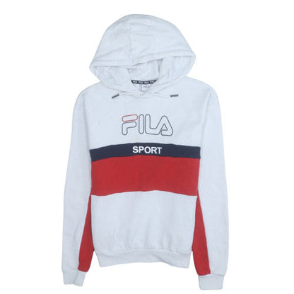 Mens UK Size S FILA White Pullover Hoodie