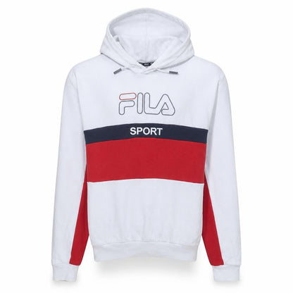 Fila Mens White Red Pullover Hoodie S Sports Graphic Logo