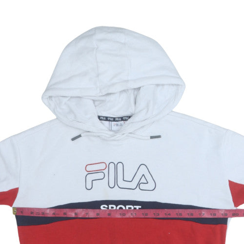 Mens UK Size S FILA White Pullover Hoodie