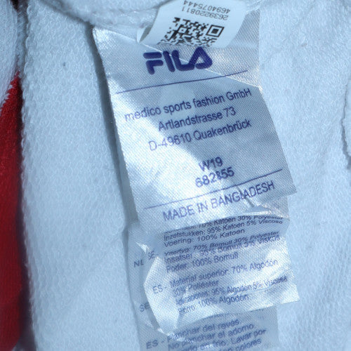 Mens UK Size S FILA White Pullover Hoodie