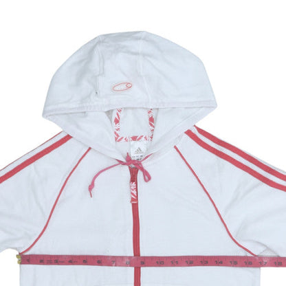 Womens UK Size 10 adidas White Full Zip Hoodie