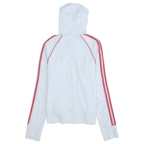 Womens UK Size 10 adidas White Full Zip Hoodie