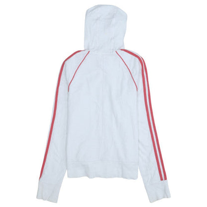 Womens UK Size 10 adidas White Full Zip Hoodie