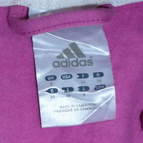 Womens UK Size 8 adidas Pink Full Zip Hoodie