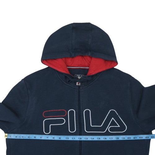 Mens UK Size XL FILA Blue Full Zip Hoodie