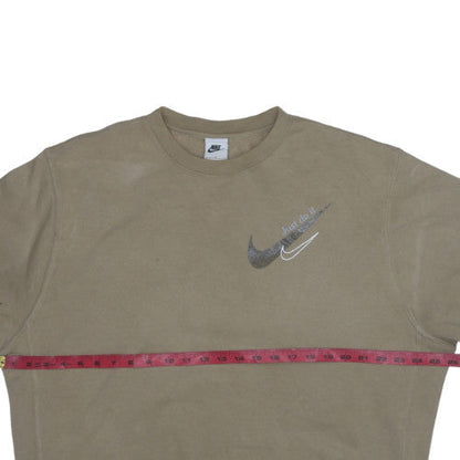 Womens UK Size L Nike Beige Pullover Sweatshirt