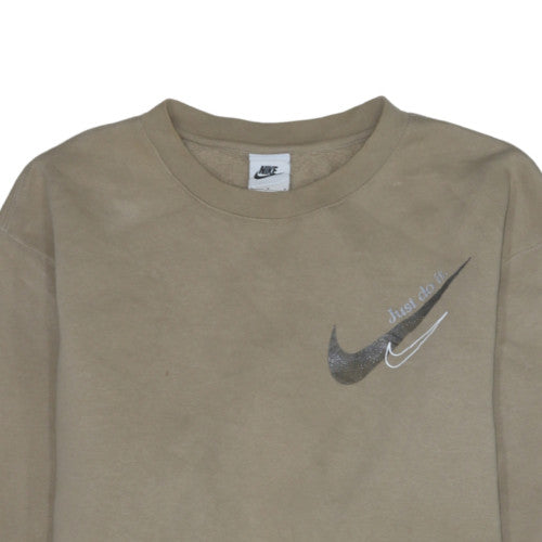 Womens UK Size L Nike Beige Pullover Sweatshirt
