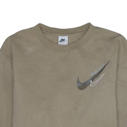 Womens UK Size L Nike Beige Pullover Sweatshirt