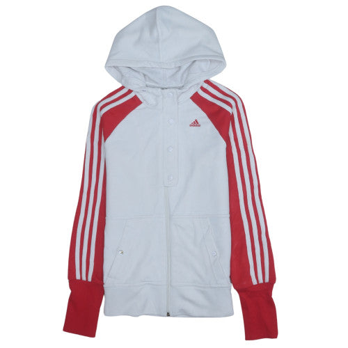 Womens UK Size 10 adidas White Full Zip Hoodie