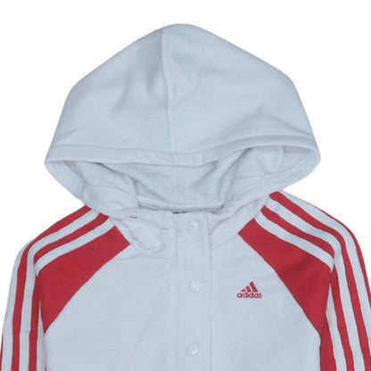 Womens UK Size 10 adidas White Full Zip Hoodie