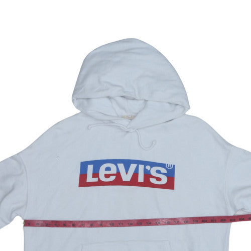 Womens UK Size 2XS Levi's White Pullover Hoodie