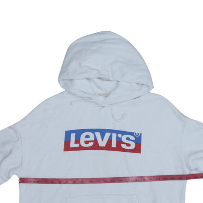 Womens UK Size 2XS Levi's White Pullover Hoodie