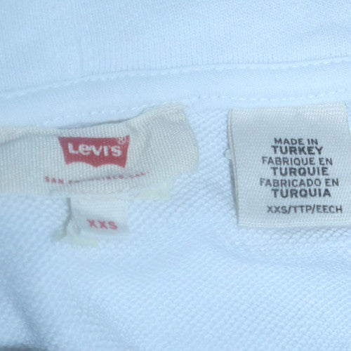Womens UK Size 2XS Levi's White Pullover Hoodie