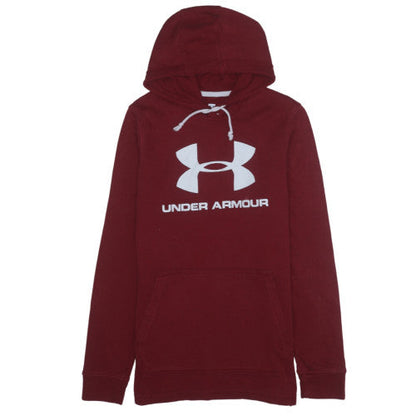 Mens UK Size S Under armour Red Pullover Hoodie
