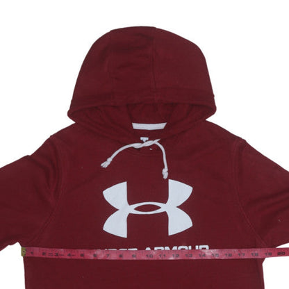 Mens UK Size S Under armour Red Pullover Hoodie
