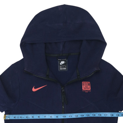 Mens UK Size S Nike Blue Full Zip Hoodie