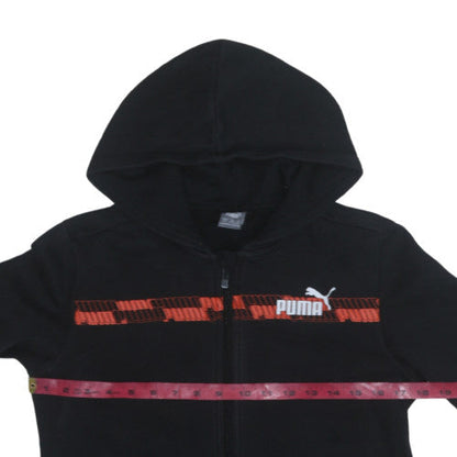 Puma Boys Black Full Zip Fleece Hoodie 16 Years Sports Logo Sweatshirt