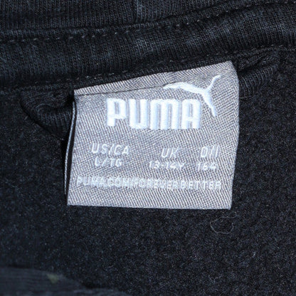 Puma Boys Black Full Zip Fleece Hoodie 16 Years Sports Logo Sweatshirt