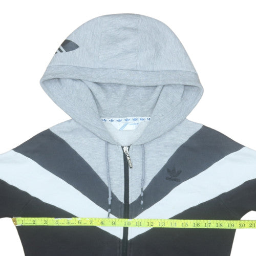 Womens UK Size 12 adidas Grey Full Zip Hoodie