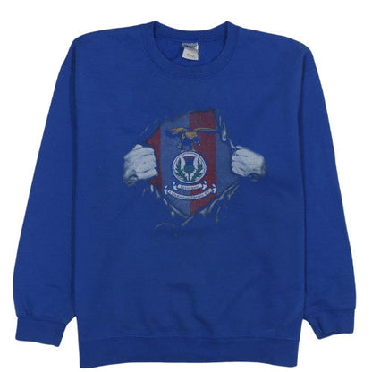 Mens UK Size L Gildan Blue Pullover Sweatshirt