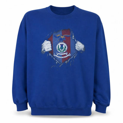 Mens UK Size L Gildan Blue Pullover Sweatshirt