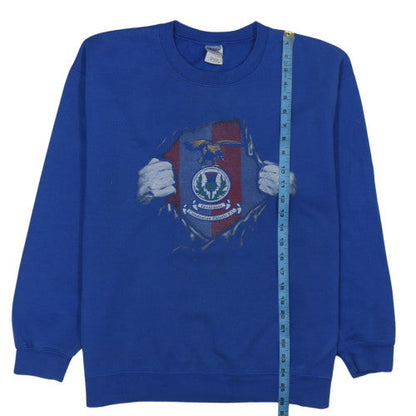 Mens UK Size L Gildan Blue Pullover Sweatshirt