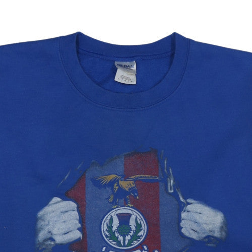 Mens UK Size L Gildan Blue Pullover Sweatshirt