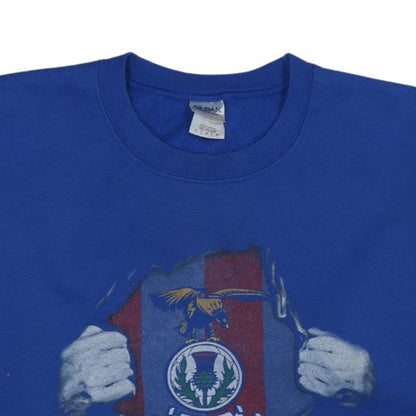 Mens UK Size L Gildan Blue Pullover Sweatshirt