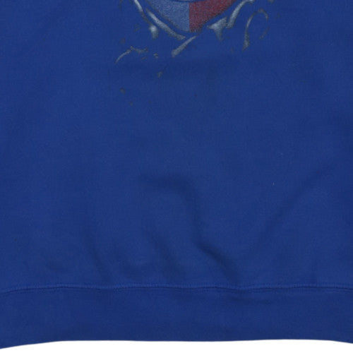 Mens UK Size L Gildan Blue Pullover Sweatshirt