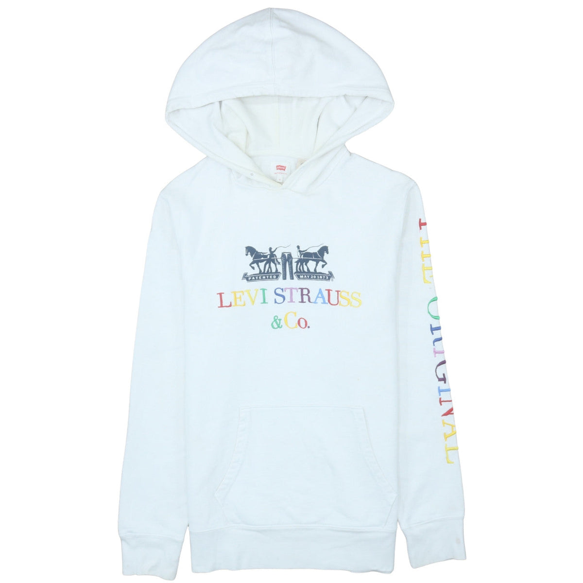 Womens UK Size S Levi's White Pullover Hoodie