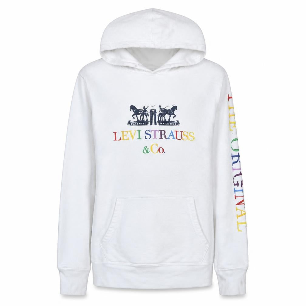 Womens UK Size S Levi's White Pullover Hoodie