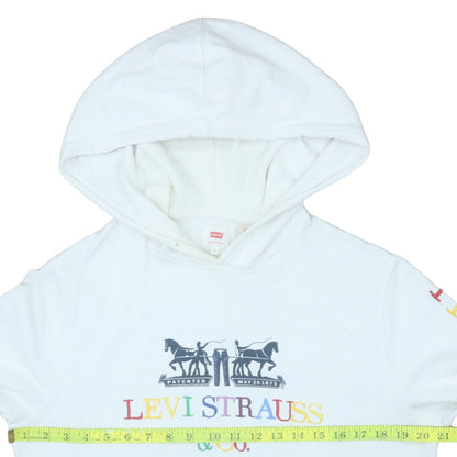 Womens UK Size S Levi's White Pullover Hoodie