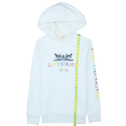 Womens UK Size S Levi's White Pullover Hoodie